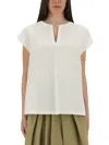 Aspesi Oversized V Neck Top With Cap Sleeves