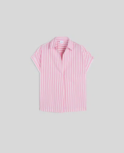 ASPESI TOP IN POPELINE DI COTONE A RIGHE - RIGA ROSA