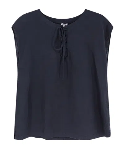 Aspesi Tie-neck Sleeveless Top In Blue