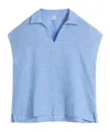Aspesi Top With Visible Stitching Details In Blue