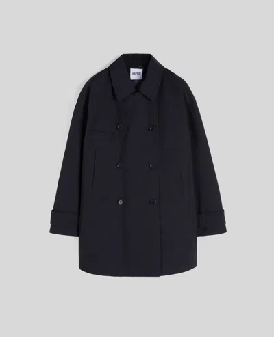 Aspesi Trench Corto Scarlett In Misto Cotone - Navy In Blue