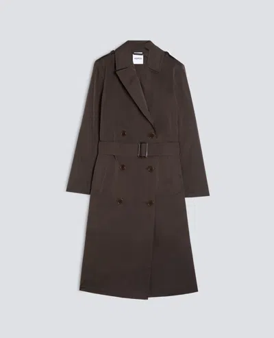 Aspesi Double-breasted Belted Trench Coat In Brown