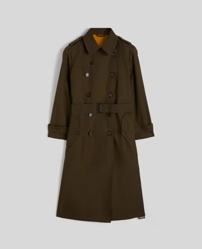 Aspesi Trench Doppiopetto In Cotone E Nylon Idrorepellente - Militare