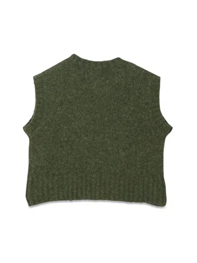 Aspesi Mini Tricot Vest For Girls In Green