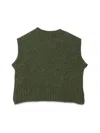 Aspesi Purl-knit Ribbed Knitted Vest In Green
