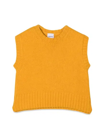 Aspesi Kids' Tricot Vest. In Yellow
