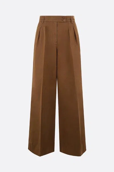 Aspesi Patched Pocket Straight Leg Plain Trousers In Brown