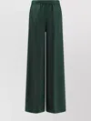 Aspesi Trousers Elastic Waistband Side Welt Pockets Wide Leg In Green