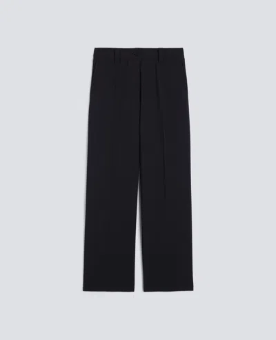 Aspesi Trousers In Technical Canvas In Wool And Polyester Microfiber In Black