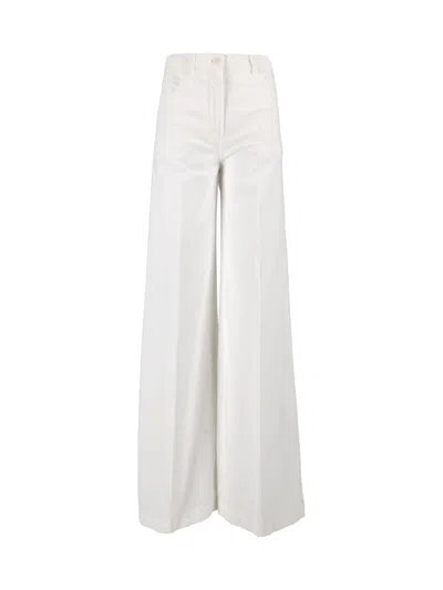 Aspesi High-waist Minimalist Wide-leg Pants In White