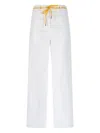 Aspesi Relaxed Fit Straight-leg Trousers With Drawstring In White