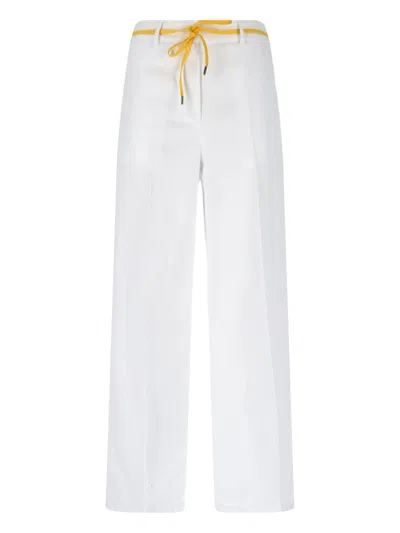 Aspesi Relaxed Fit Straight-leg Trousers With Drawstring In White