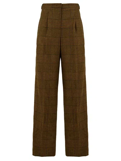 Aspesi Trousers Yellow In Brown