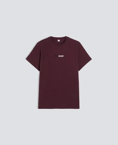 Aspesi T-shirt In Jersey Di Cotone Con Stampa -never- - Bordo In Purple