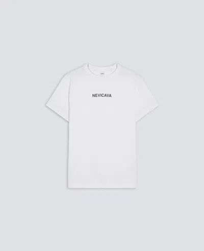 Aspesi T-shirt In Jersey Di Cotone Con Stampa -nevicava- - Weiss