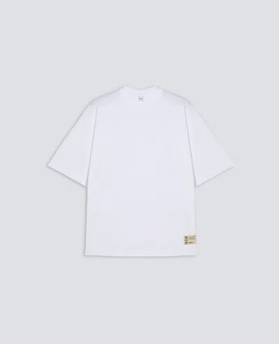 Aspesi T-shirt In Jersey Di Cotone Tinto Capo - Weiss In Multi