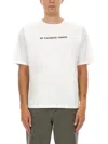 Aspesi Crew Neck Graphic Print Short Sleeves Vest In White