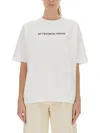 Aspesi Graphic Print Relaxed Fit Crew Neck Top In White