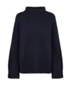Aspesi Turtleneck Ribbed Knit Pullover In Black
