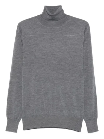 Aspesi Turtleneck Wool Sweater In Gray