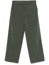 Aspesi Twill Cropped Trousers In Green