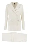 Aspesi Tailored Double-breasted Suit With Notched Lapels In Ivory