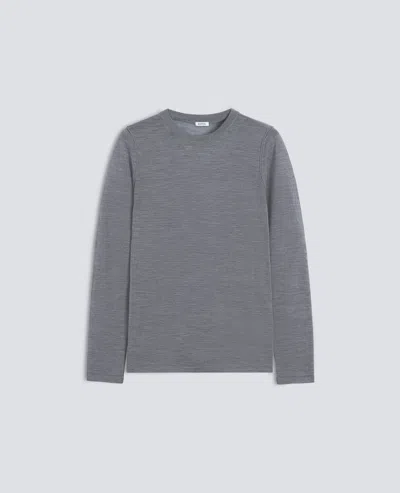 Aspesi Ultralight Merino Wool Crew-neck Knit - Grey In Animal Print
