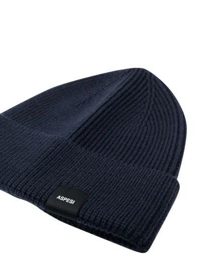 Aspesi Unisex Mini Beanie Hat For Kids In Blue