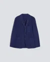 Aspesi Unlined Linen Blazer In Blue