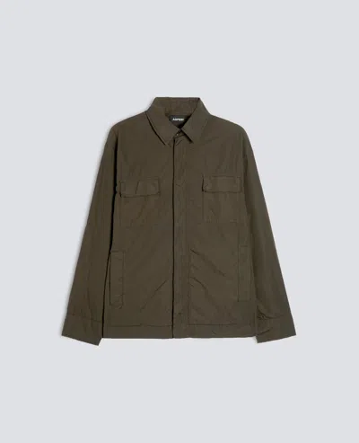 Aspesi Unlined Shirt In Compact Poly-nylon In Green
