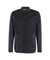 Aspesi Long-sleeved Navy Shirt With Central Button Closure In Navy