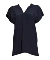 Aspesi Black Silk Crepe Top In Black