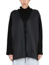 Aspesi Knitwear Cardigan With Padded Front Panel In Black