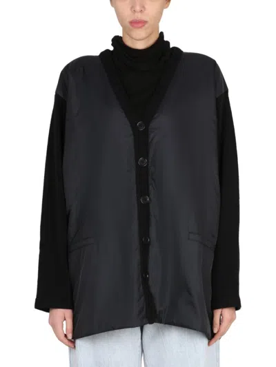 Aspesi V-neck Cardigan With Button Closure In Black