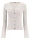 Aspesi Cardigan In Cotone Con Scollo A V Knitwear White In White