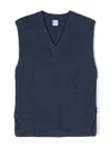 Aspesi V-neck Knitted Vest In Blue