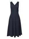 Aspesi Midnight Blue Cotton Pique Midi Dress