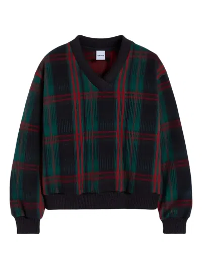 ASPESI V-NECK PLAID SWEATER