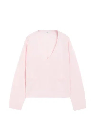 Aspesi V-neck Sweater In Pink
