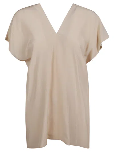 Aspesi Blush Pink Silk Crepe Top In .