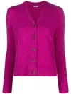 Aspesi V-neck Wool Cardigan In Pink
