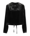 Aspesi Velvet Drawstrign Hoodie In Black