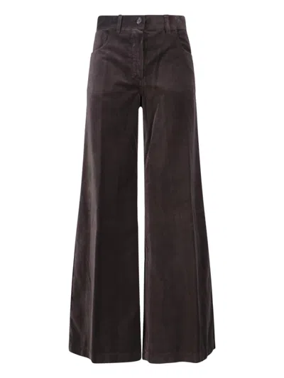 Aspesi Wide-leg Trousers Featuring Pockets In Brown