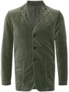 Aspesi Velvet Single-breasted Blazer In Green