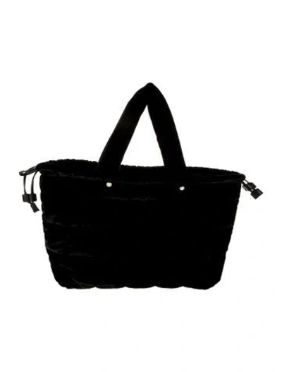 Pre-owned Aspesi Velvet Top Handle Bag In Black