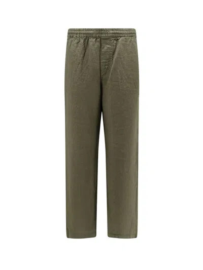 Aspesi Ventura Linen Trousers In Green