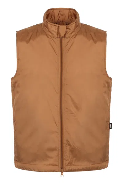 Aspesi Vernes Full Zip Down Vest In Brown
