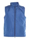 Aspesi Zip-front Sleeveless Gilet In Blue