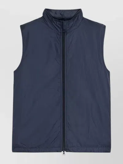 Aspesi Vernes Waistcoat Sleeveless High Collar In Blue