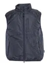 Aspesi Navy Bomber Vest With High Collar In Blue